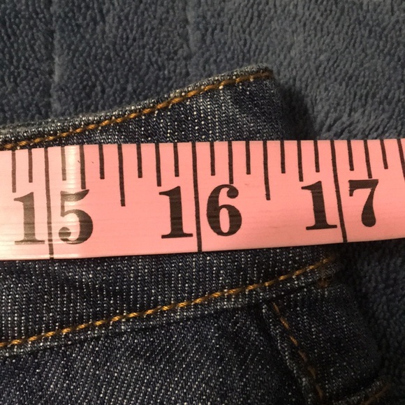 F21 Denim Jean A line Mini Skirt Zip Front O Ring XL 12 - Picture 8 of 11